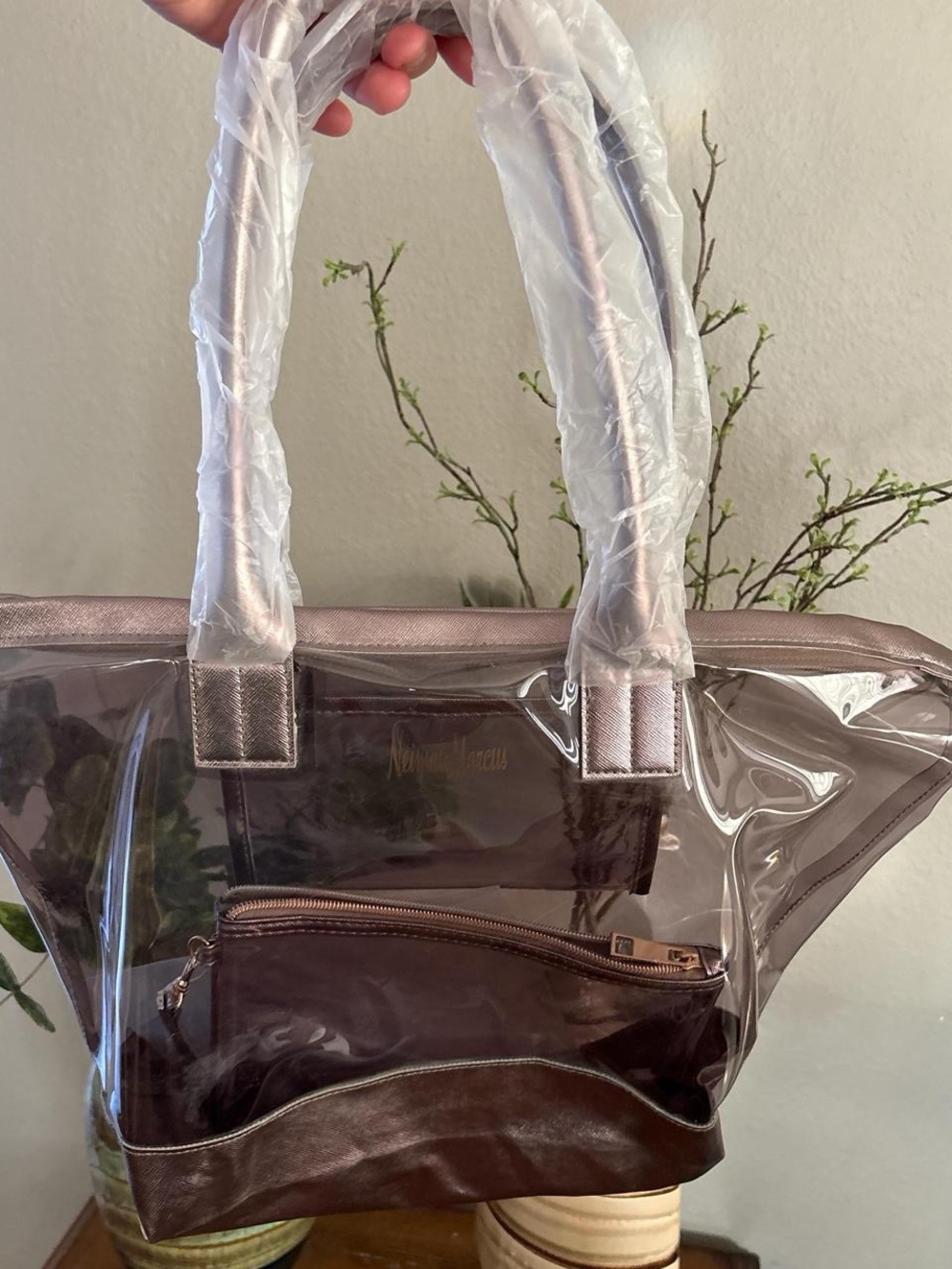NWOT Neiman Marcus Clear PVC Tote bag